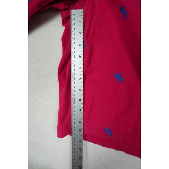 Abercrombie & Fitch‎ Shorts Mens XL Red Moose All over Print Bermuda Baggy - Picture 8 of 8